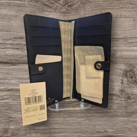 Kate Spade New York Madison Large Slim Bifold Wallet in the Vase Floral pattern - Picture 7 of 7